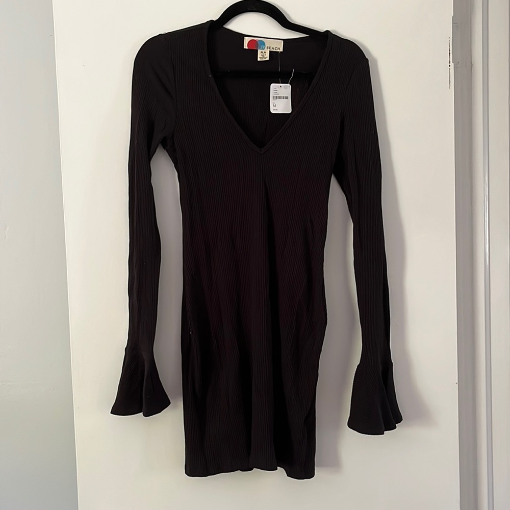 FP Beach Black Long Sleeve Dress